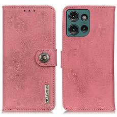 KHAZNEH KHAZNEH Motorola Edge 50 Neo Fodral L&auml;der Rosa - Teknikhallen.se