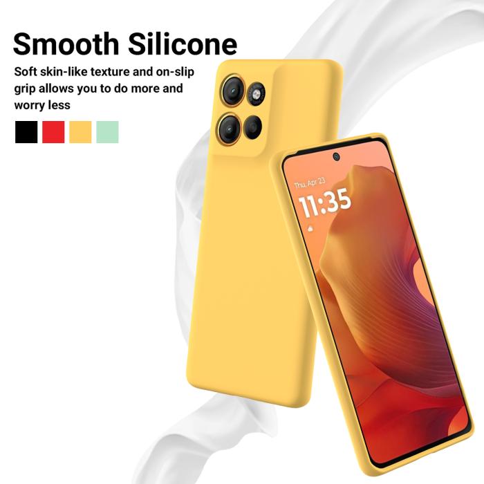 Bild 3,  Motorola Moto G56 5G Skal Liquid Silikon Gul - Teknikhallen.se