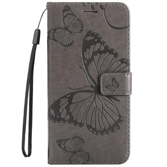 Bild 2,  Samsung Galaxy S22 Ultra Fodral Tryck Butterfly Grå - Teknikhallen.se