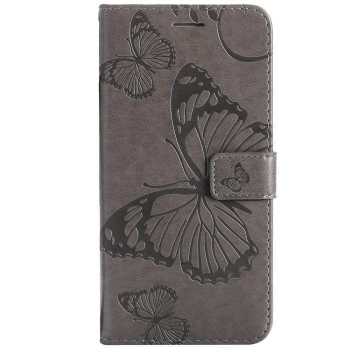 Bild 3,  Samsung Galaxy S22 Ultra Fodral Tryck Butterfly Grå - Teknikhallen.se