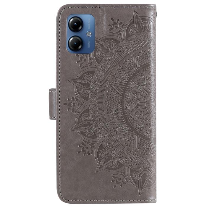 Bild 5,  Motorola Moto G54 5G Fodral Mandala Läder Grå - Teknikhallen.se