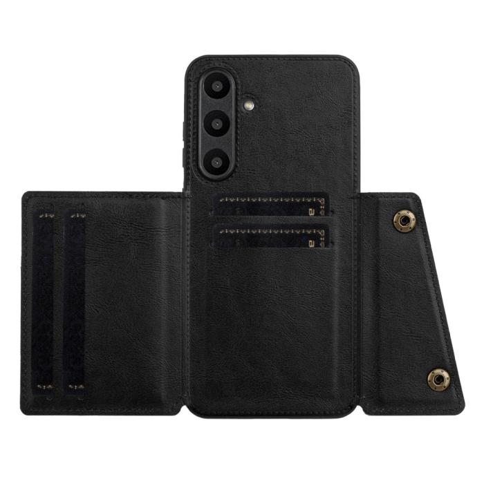 Bild 3,  Galaxy A56 5G/A36 5G Skal Läder Med Kortfack Och Magnet - Teknikhallen.se