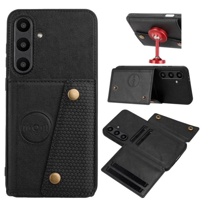 Bild 5,  Galaxy A56 5G/A36 5G Skal Läder Med Kortfack Och Magnet - Teknikhallen.se