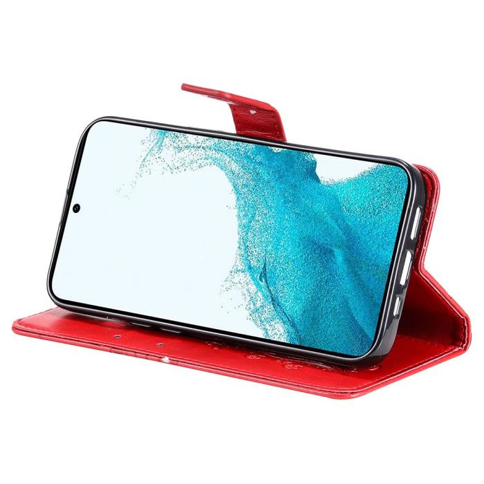 Bild 4,  Samsung Galaxy S23 FE Fodral Tryckta Fjärilar Röd - Teknikhallen.se