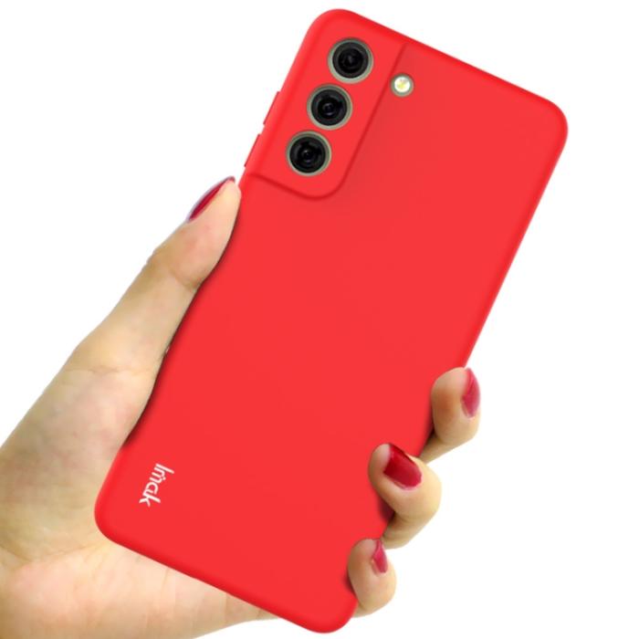 Bild 2, IMAK IMAK Samsung Galaxy S21 FE Skal Skin Touch Röd - Teknikhallen.se