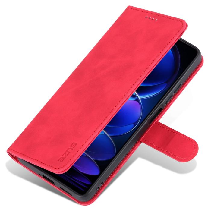 Bild 6, AZNS AZNS Xiaomi Redmi Note 12 Pro 5G Fodral Retro Läder Röd - Teknikhallen.se