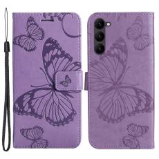  Samsung Galaxy S23 Plus Fodral Tryckta Fj&auml;rilar Lila - Teknikhallen.se