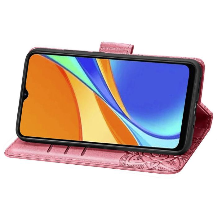 Bild 6,  Xiaomi Redmi 9C Fodral Butterfly Rosa - Teknikhallen.se