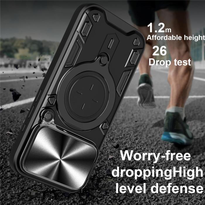 Bild 2,  iPhone 17 Pro Skal CamShield Kickstand Hybrid Svart - Teknikhallen.se