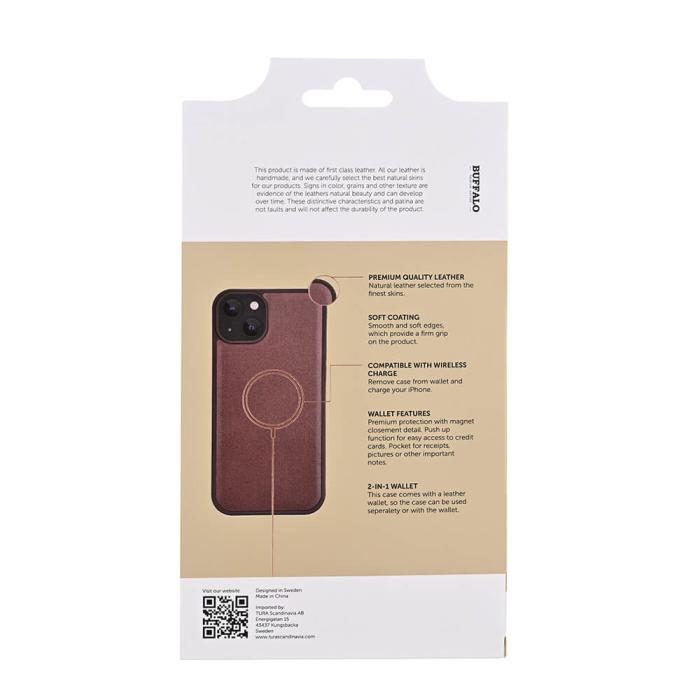 Bild 6, Buffalo Buffalo iPhone 15 Plus Fodral 2in1 Äkta Läder Brun - Teknikhallen.se