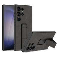 GKK GKK Galaxy S24 Ultra Skal L&auml;der Kickstand Matt Gr&aring; - Teknikhallen.se