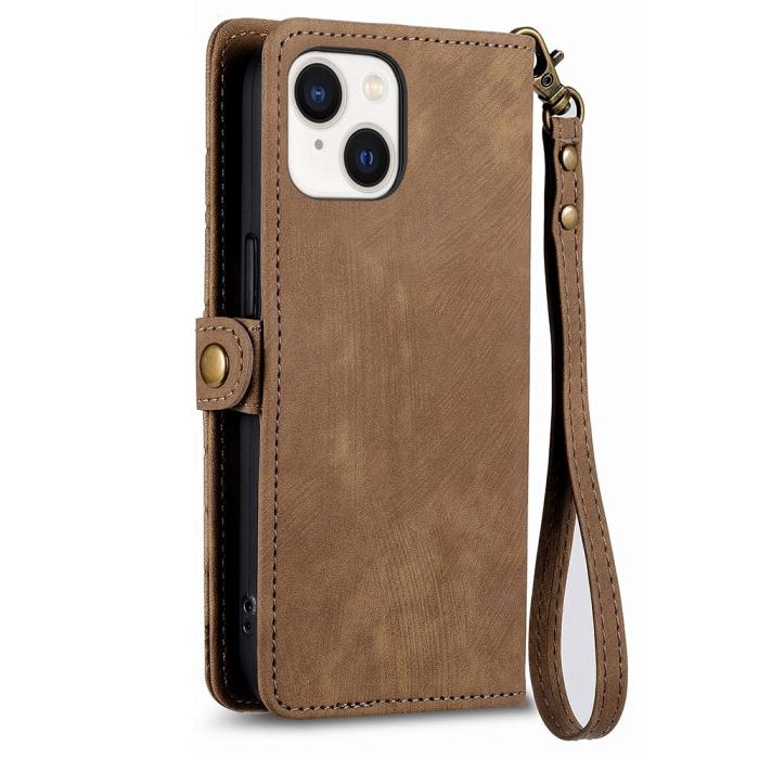 Bild 5,  iPhone 15 Plus Fodral Geometri Med Snodd Brun - Teknikhallen.se