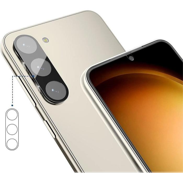 Bild 2,  [2-Pack] Samsung S23 Plus Linsskydd I Härdat Glas - Svart - Teknikhallen.se