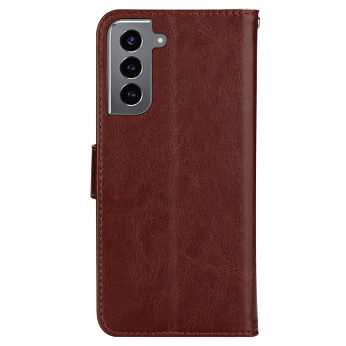Bild 3,  Samsung Galaxy S22 Plus Fodral Solid Crazy Horse Brun - Teknikhallen.se