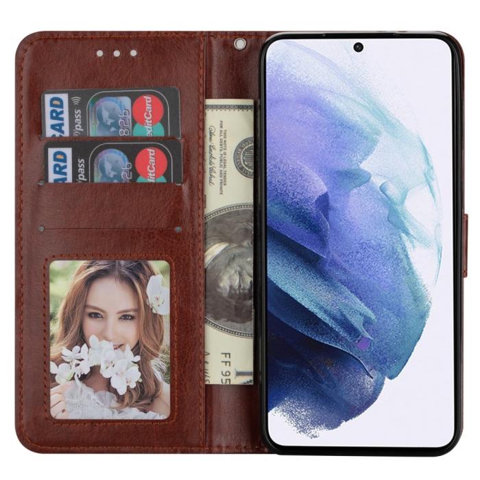 Bild 4,  Samsung Galaxy S22 Plus Fodral Solid Crazy Horse Brun - Teknikhallen.se