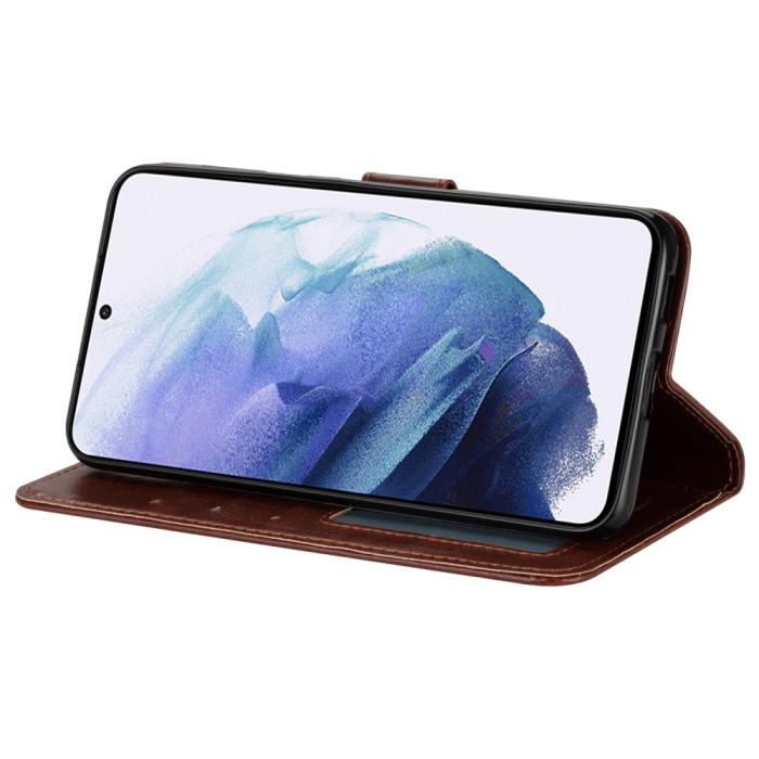 Bild 5,  Samsung Galaxy S22 Plus Fodral Solid Crazy Horse Brun - Teknikhallen.se