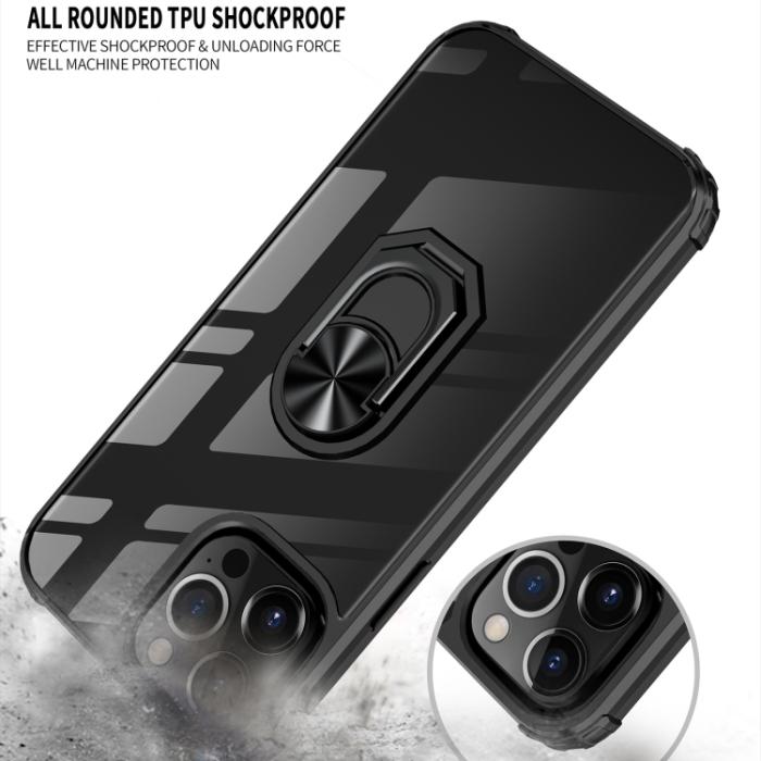 Bild 4,  iPhone 14 Pro Max Skal Shockproof Armor Ring Blå - Teknikhallen.se