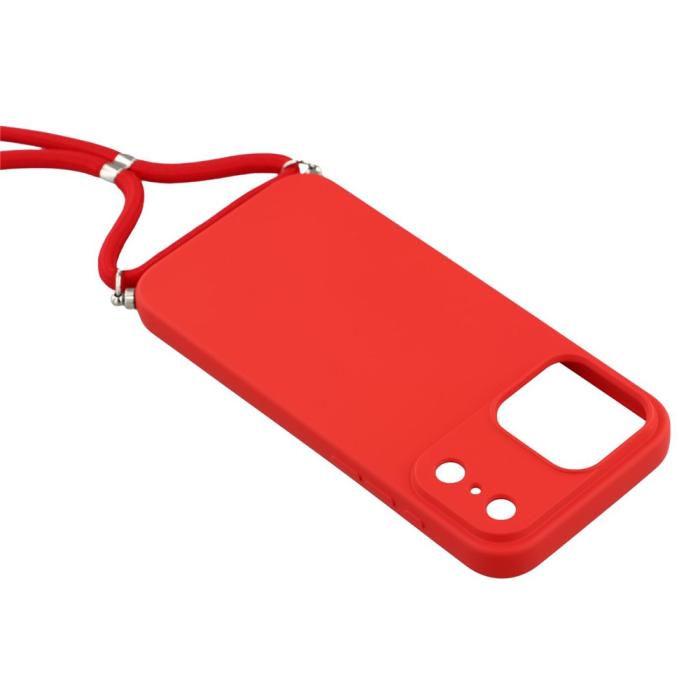 Bild 5,  iPhone 17 Pro Skal Med Mobilsnöre TPU Röd - Teknikhallen.se