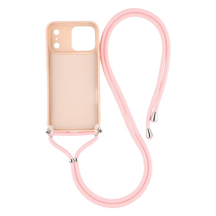 Bild 2,  iPhone 17 Pro Skal Med Mobilsnöre TPU Rosa - Teknikhallen.se
