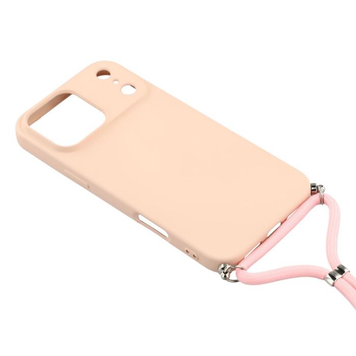 Bild 3,  iPhone 17 Pro Skal Med Mobilsnöre TPU Rosa - Teknikhallen.se