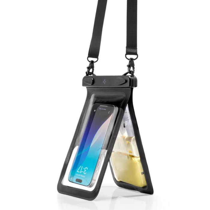 Bild 2, Spigen Spigen Universal Vattentät Väska Svart / Transparent - Teknikhallen.se