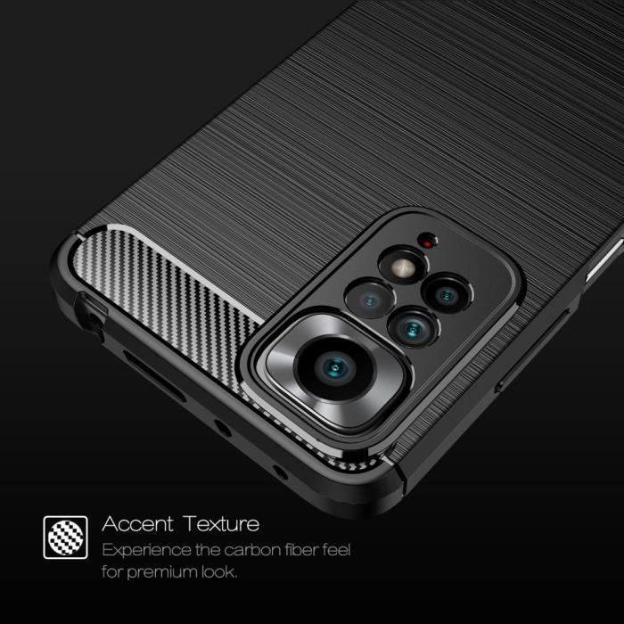 Bild 3,  Xiaomi Redmi Note 11 Pro 5G Skal Borstad Stål Textur Svart - Teknikhallen.se