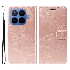  Xiaomi 17T Fodral L&auml;der Fj&auml;rilar Ros&eacute;guld - Teknikhallen.se