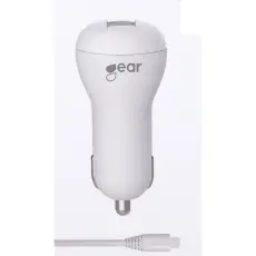 Gear GEAR Billaddare 1xUSB 1A MicroUSB Kabel 1m Vit - Teknikhallen.se