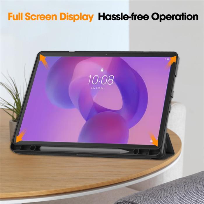 Bild 5,  Lenovo Idea Tab Pro Fodral Tri-Fold Läder Svart - Teknikhallen.se