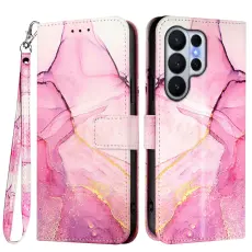  Samsung Galaxy S26 Ultra Fodral L&auml;der Marmor Rosa - Teknikhallen.se