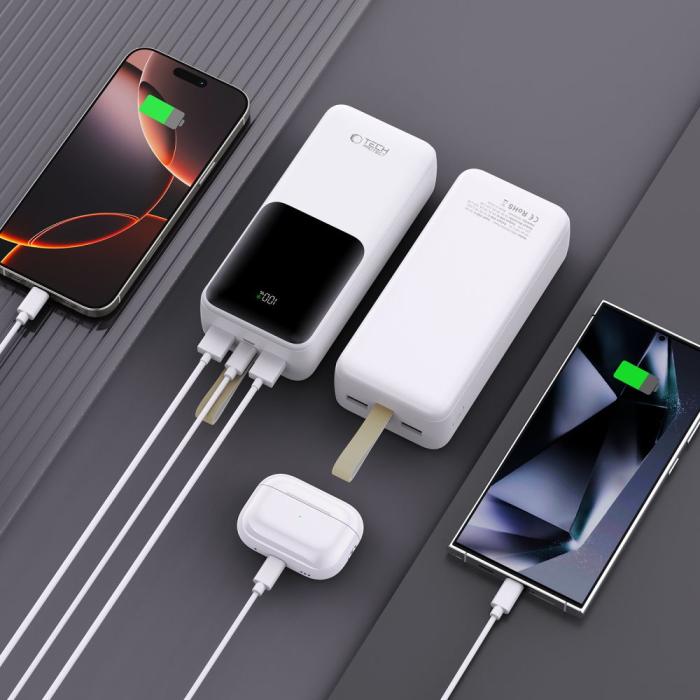 Bild 6, Tech-Protect Tech-Protect 30000 mAh 22.5W Powerbank Vit - Teknikhallen.se