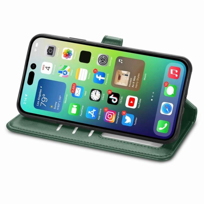 Bild 4,  iPhone 15 Pro Fodral Solid Med Magnetisk Mässing Grön - Teknikhallen.se