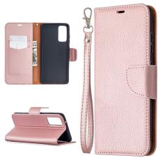  Samsung Galaxy S20 FE - Litchi Fodral - Ros&eacute;guld - Teknikhallen.se