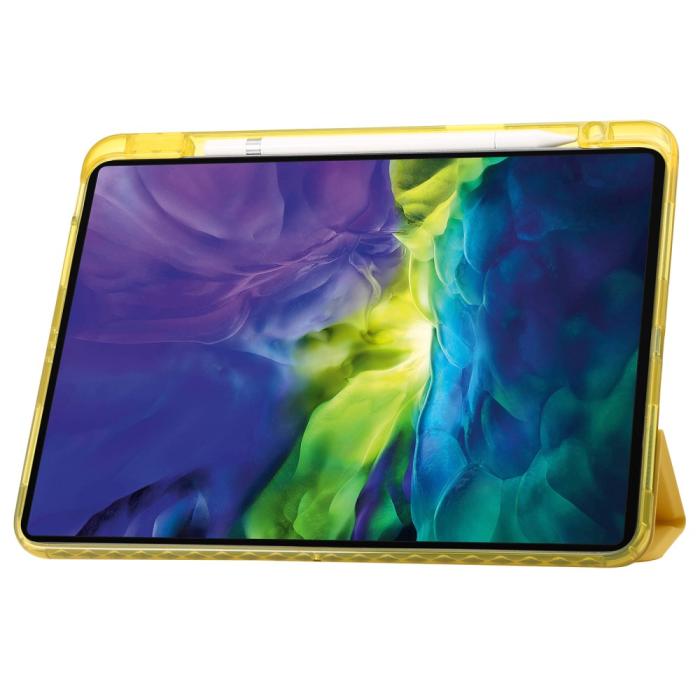 Bild 2,  iPad Pro 11 2025/2024 Fodral Tri-Fold Pennhållare Hybrid Gul - Teknikhallen.se