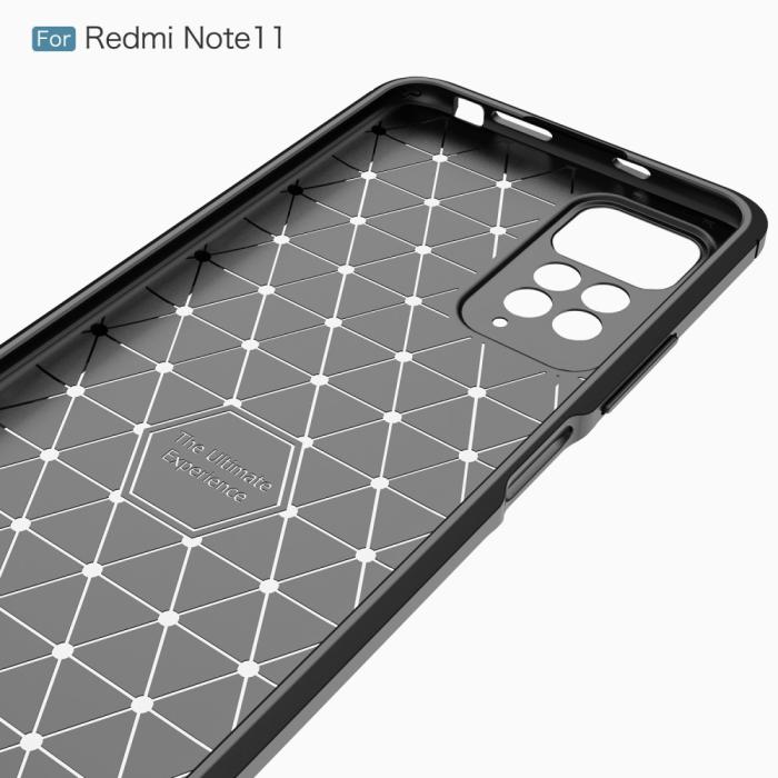 Bild 4,  Xiaomi Redmi Note 11 4G Skal Borstad Stål Textur Svart - Teknikhallen.se