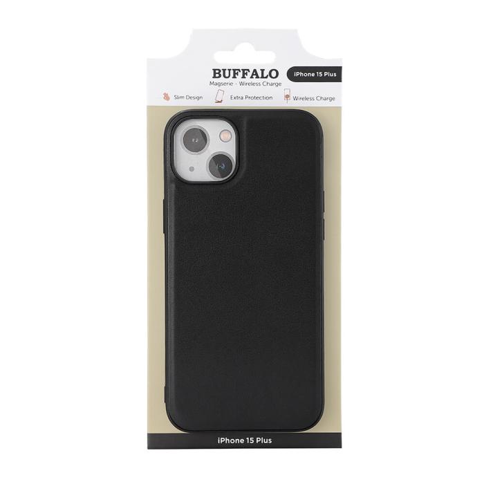 Bild 2, Buffalo Buffalo iPhone 15 Plus Mobilskal MagSafe Läder Svart - Teknikhallen.se