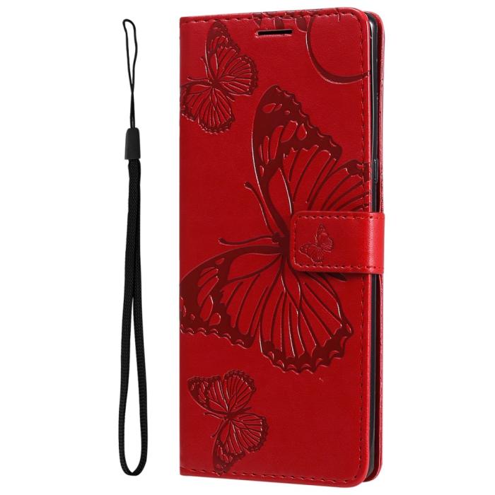 Bild 4,  Samsung Galaxy S22 Ultra Fodral Tryck Butterfly Röd - Teknikhallen.se