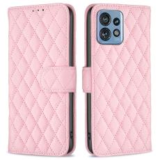 Motorola Edge 40 Pro 5G Fodral Diamond L&auml;der Rosa - Teknikhallen.se