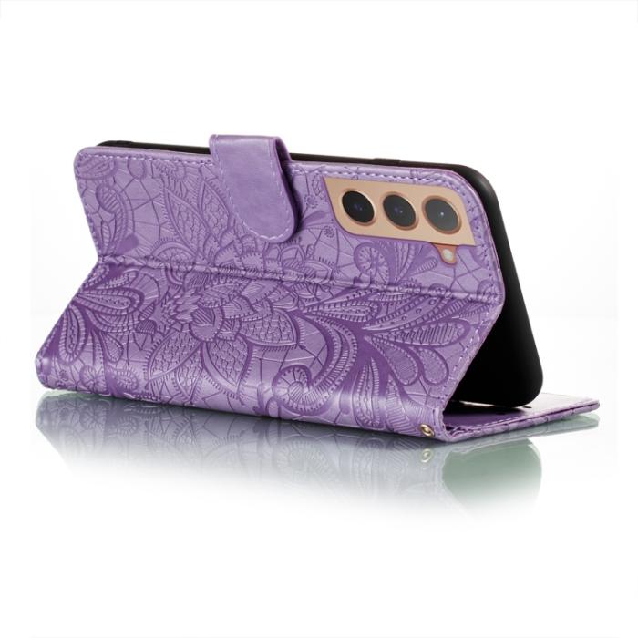 Bild 6,  Samsung Galaxy S22 Fodral Flower Textur Lila - Teknikhallen.se