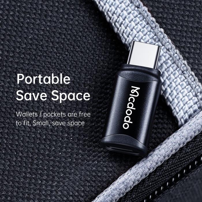Bild 6, MCDODO Mcdodo MicroUSB Hona - USB-C Hane Adapter Svart - Teknikhallen.se