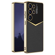 GKK GKK Galaxy S25 Ultra Skal L&auml;der Hybrid Electroplate Kolfiber Textur - Teknikhallen.se