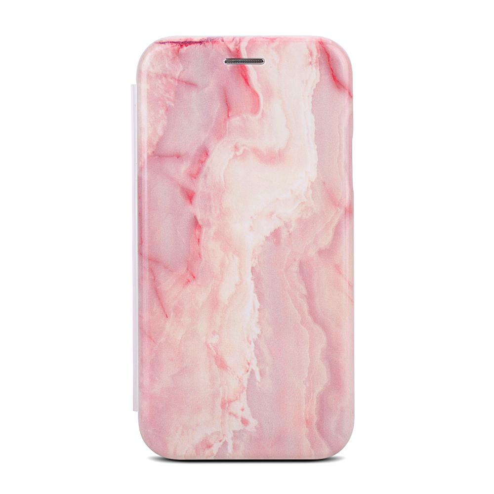  iPhone X/Xs Plånboksfodral - Marble Pink - Teknikhallen.se