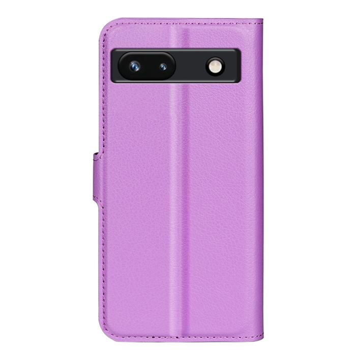 Bild 6,  Google Pixel 7A Fodral Litchi Textur Läder Lila - Teknikhallen.se
