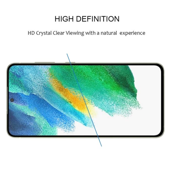 Bild 4,  Samsung Galaxy S21 FE Heltäckande Skärmskydd Härdat Glas - Teknikhallen.se