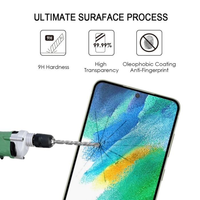 Bild 6,  Samsung Galaxy S21 FE Heltäckande Skärmskydd Härdat Glas - Teknikhallen.se