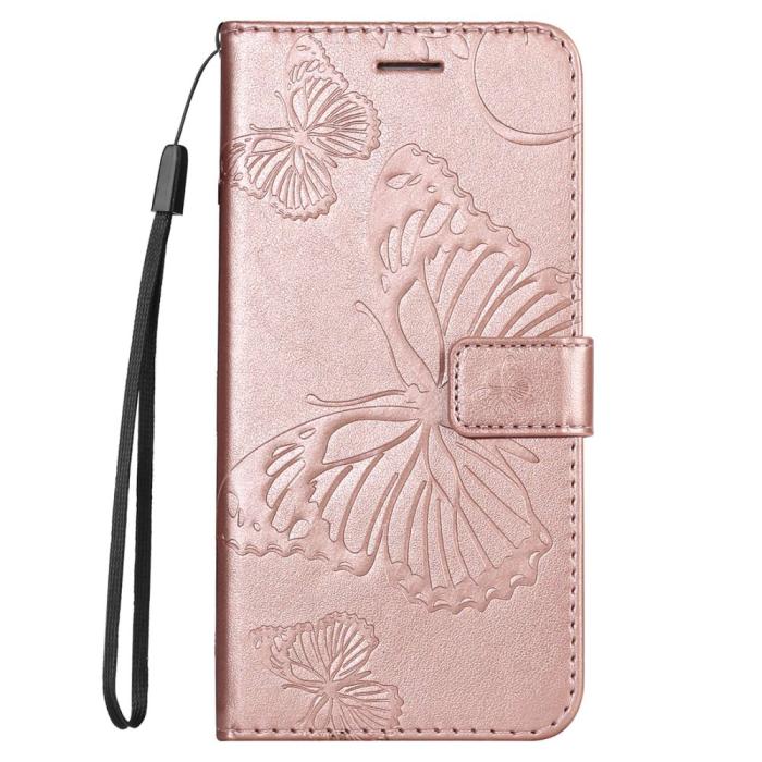 Bild 6,  Samsung Galaxy S23 Plus Fodral Tryckta Fjärilar Roséguld - Teknikhallen.se