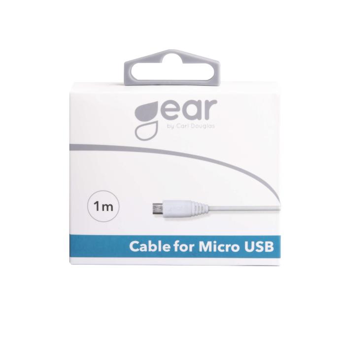 Bild 2, Gear GEAR Laddkabel MicroUSB 1m Kabel Vit - Teknikhallen.se