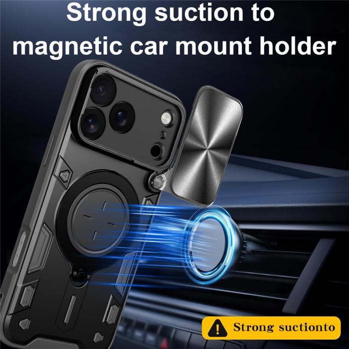 Bild 3,  iPhone 17 Pro Max Skal CamShield Kickstand Hybrid Svart - Teknikhallen.se