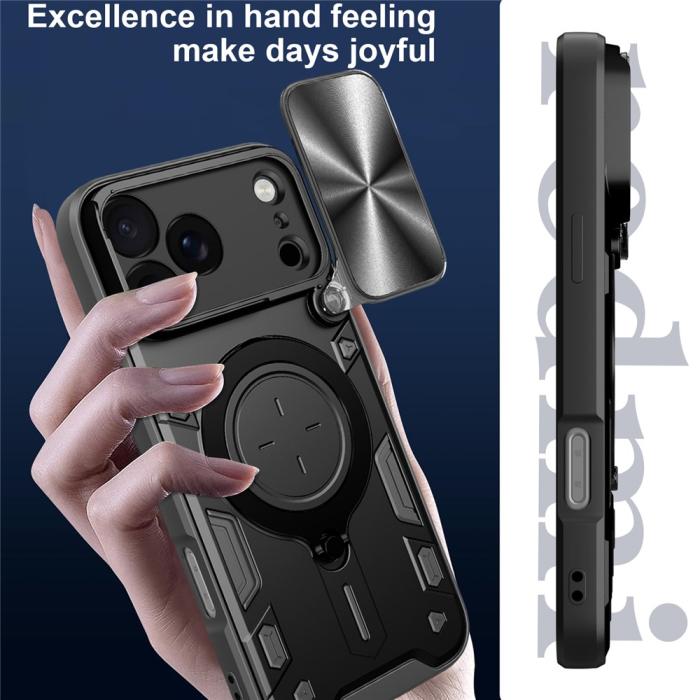 Bild 4,  iPhone 17 Pro Max Skal CamShield Kickstand Hybrid Svart - Teknikhallen.se