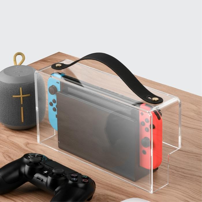 Bild 2,  Dammskydd Till Nintendo Switch I Akryl Med Rem Transparent - Teknikhallen.se